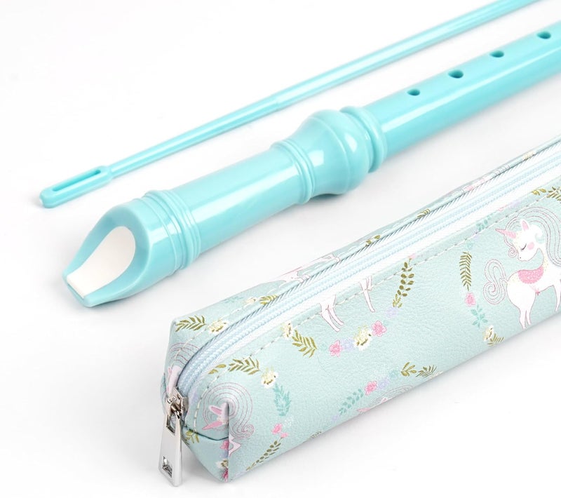 Haecsfl Recorder Instrument for Beginner Adults,8-Hole Soprano Descant Recorder Music Flute with with Cleaning Rod & Leather Case For Home Entertainment(2-Green Unicorn) - Image 5